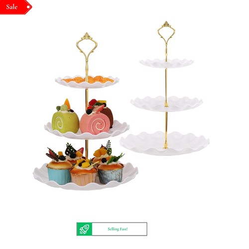 2pcs white tier cake - cake, stand