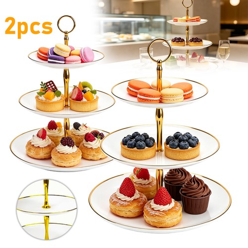 2pcs tier cake stand dessert - 3-tier,