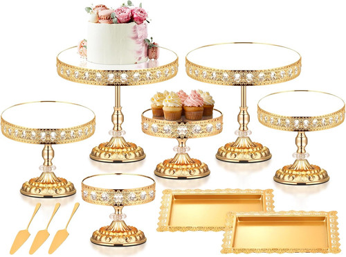 Piece gold cake stand - cake, set