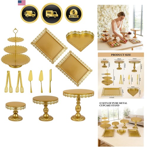 Set gold cake stand - 12,