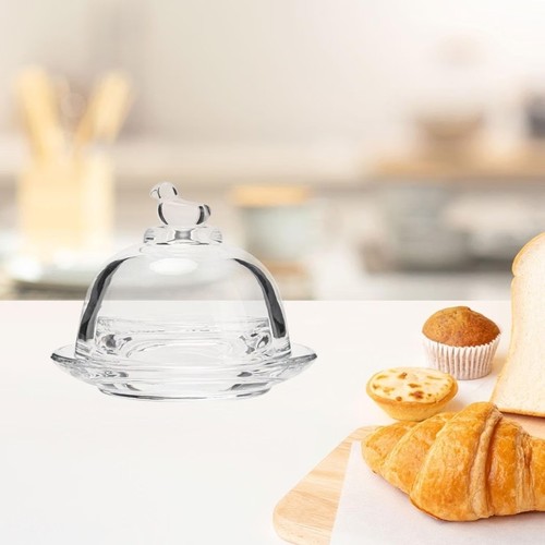 Glass cake display plate with - glass,
