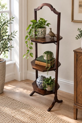 Antique oak tier plant - oak,